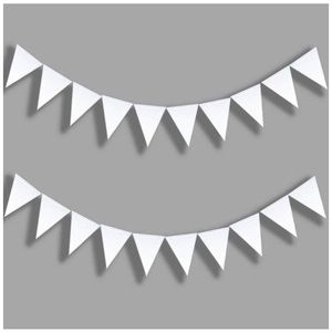 Aimto 20 Feet White Triangle Flag Banner